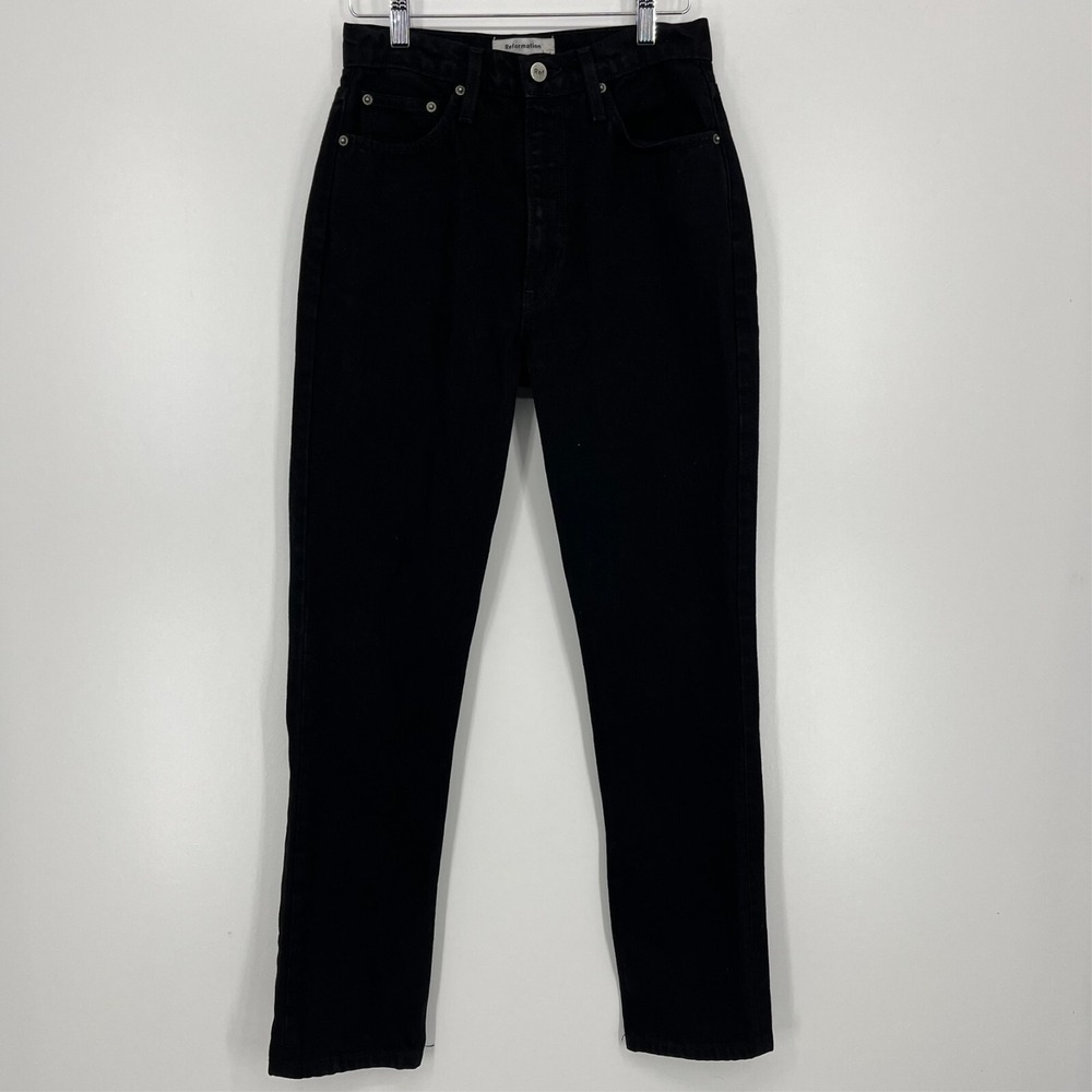 Reformation Jeans Women's 26 Black Stevie‎ Ultra High Rise Slim Straight